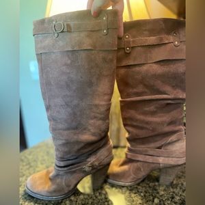 Steve Madden Neutral Evvie Suede Heeled Boot 8.5